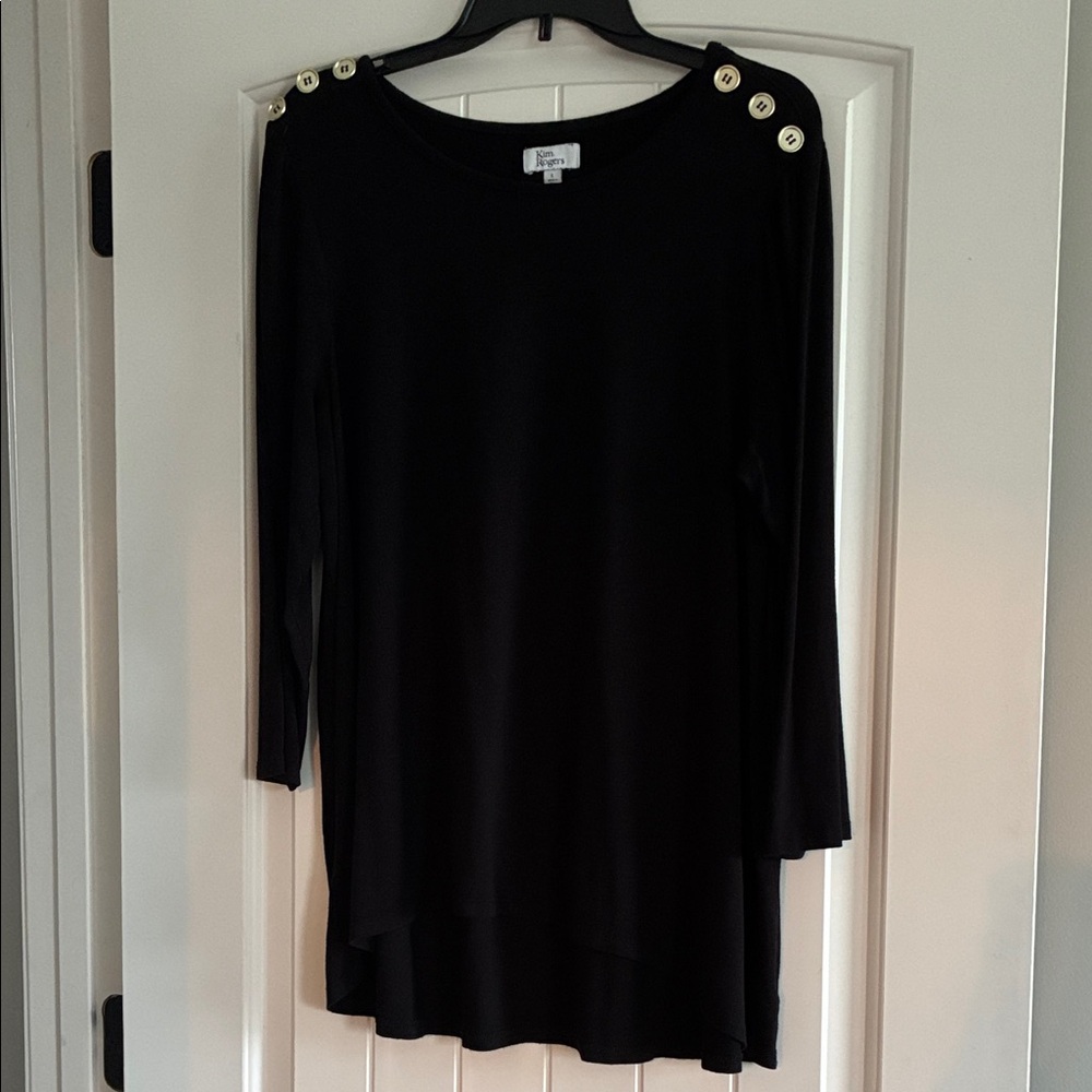 Kim Rogers Black Top with Gold Accents